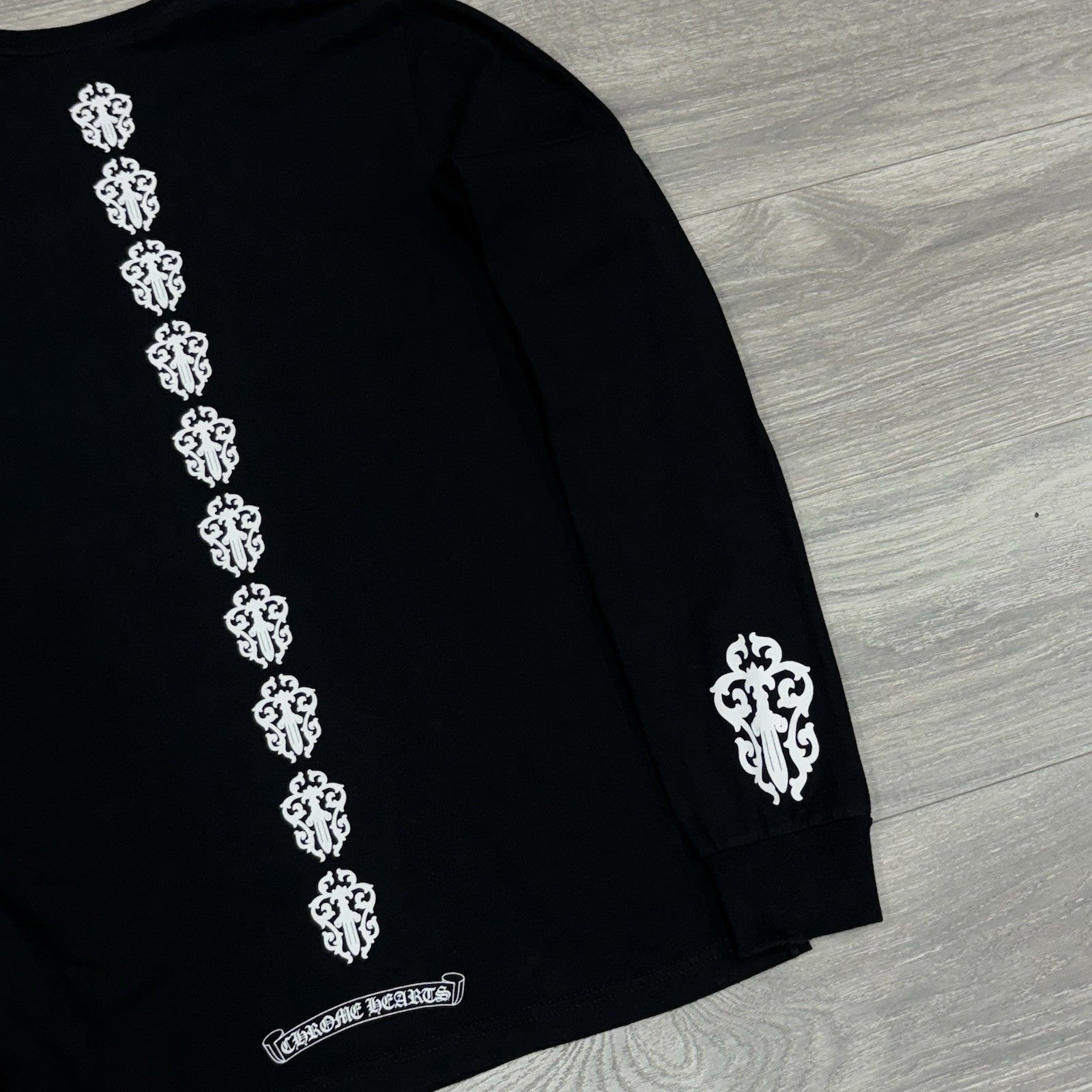 Size S - Chrome Hearts Dagger & Vine Spine Long Sleeve ' Black ' | SUPER CLEAN!