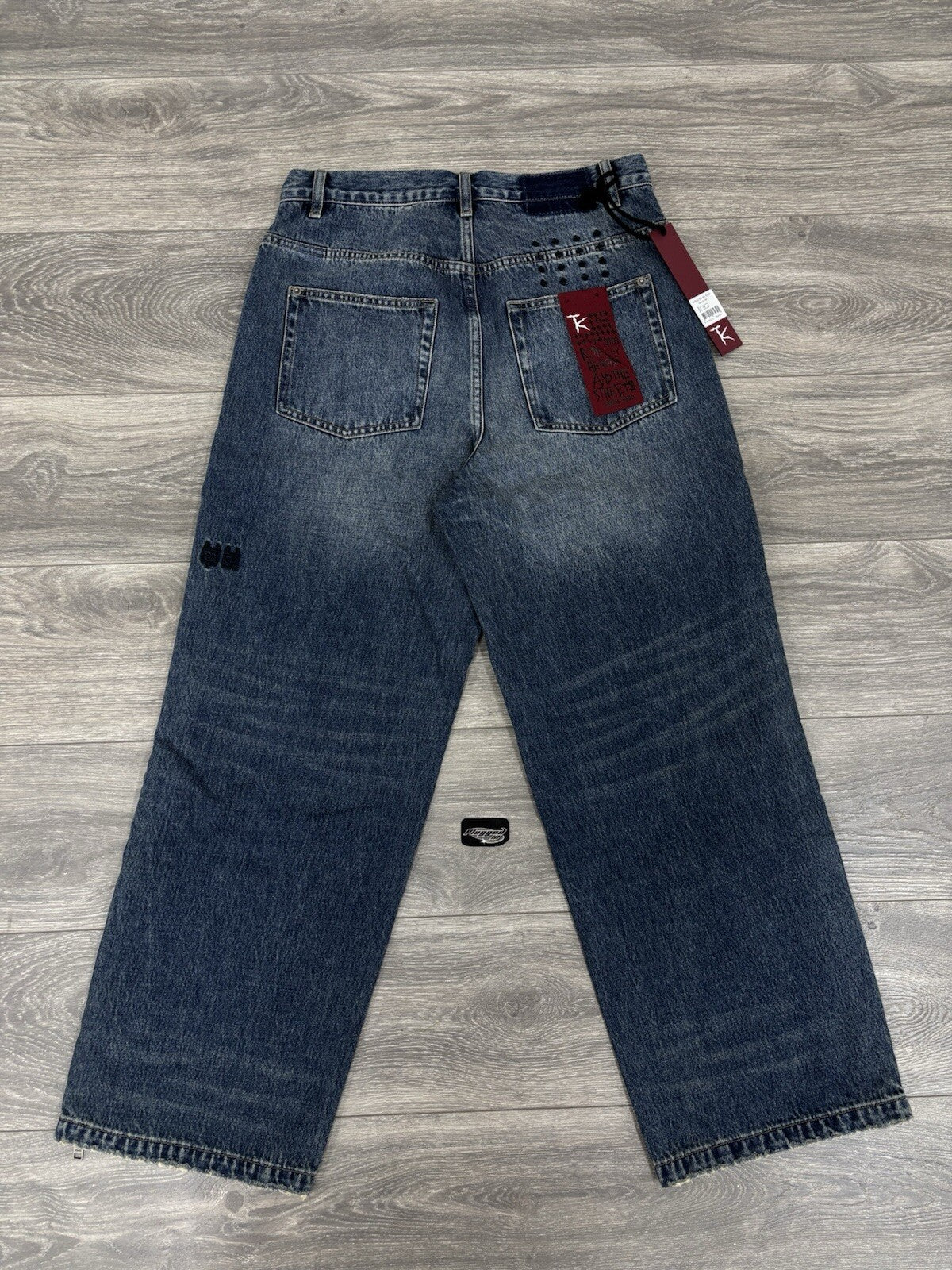 Size 33” - Ksubi X Trippie Redd Baggy Jeans With Zipper ‘ Denim ‘ | BRAND NEW!