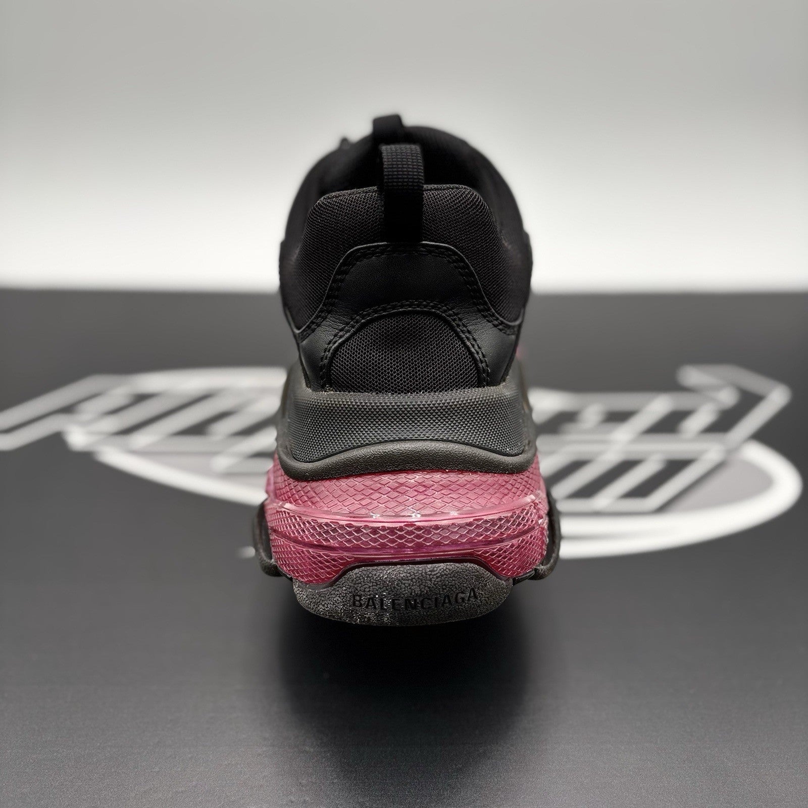 Size 44 - Balenciaga Triple S Clear Sole ' Black Neon Pink ' | GOOD CONDITION!