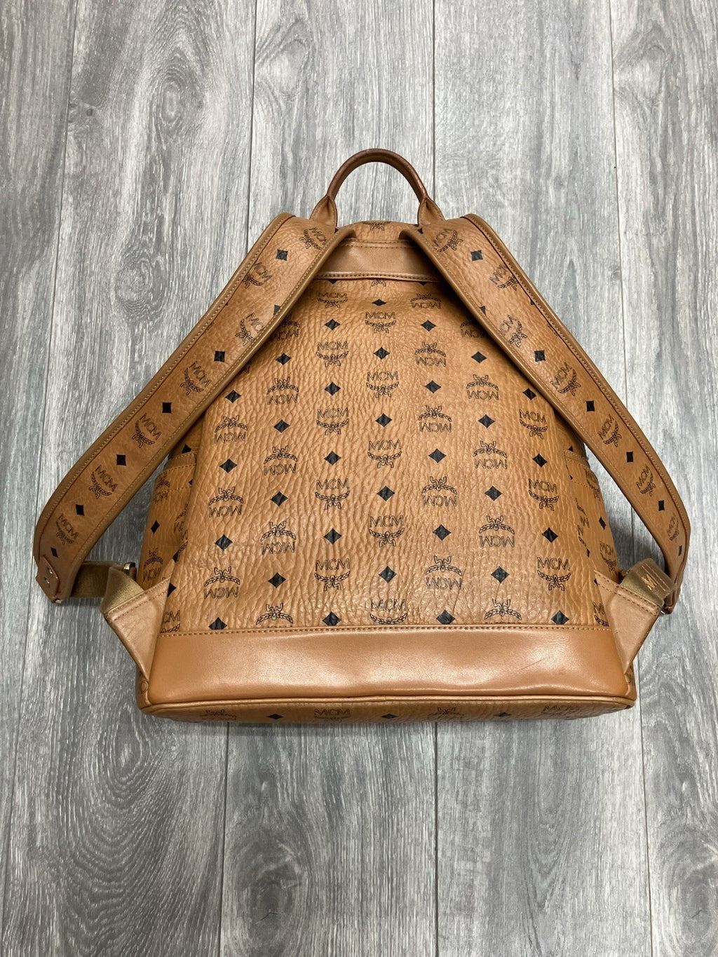 MCM Cognac Stark " M " Studded Backpack | GREAT CONDITION!