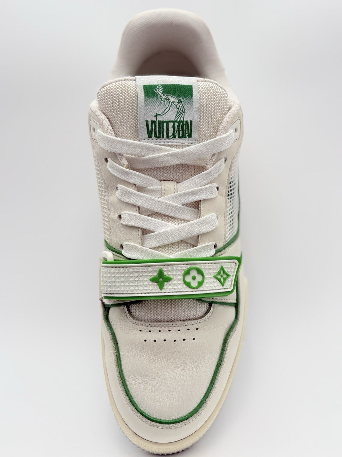 Size 10 LV (11-11.5 US) Louis Vuitton Strap Trainer ' Green ' | SUPER CLEAN!