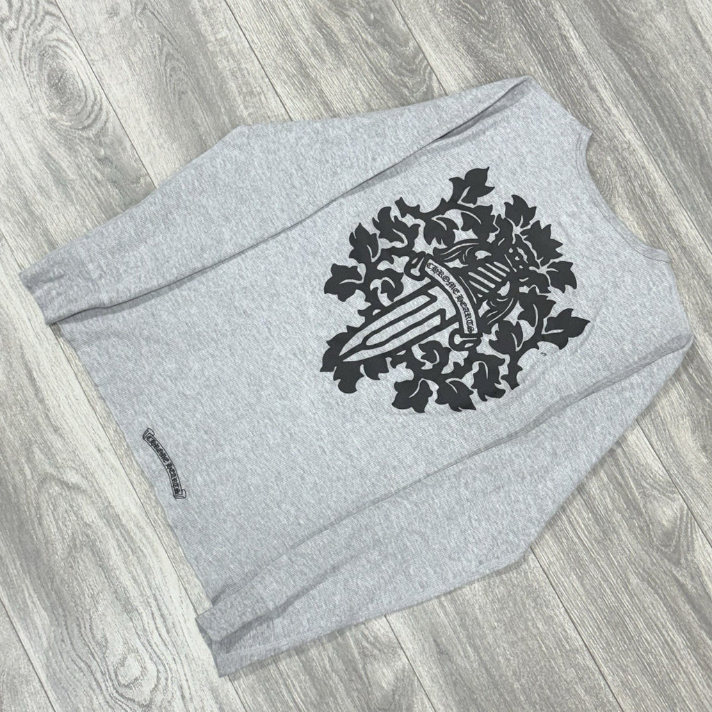 Size L - Chrome Hearts Dagger Long Sleeve Thermal ' Grey ' | WORN 1-3x