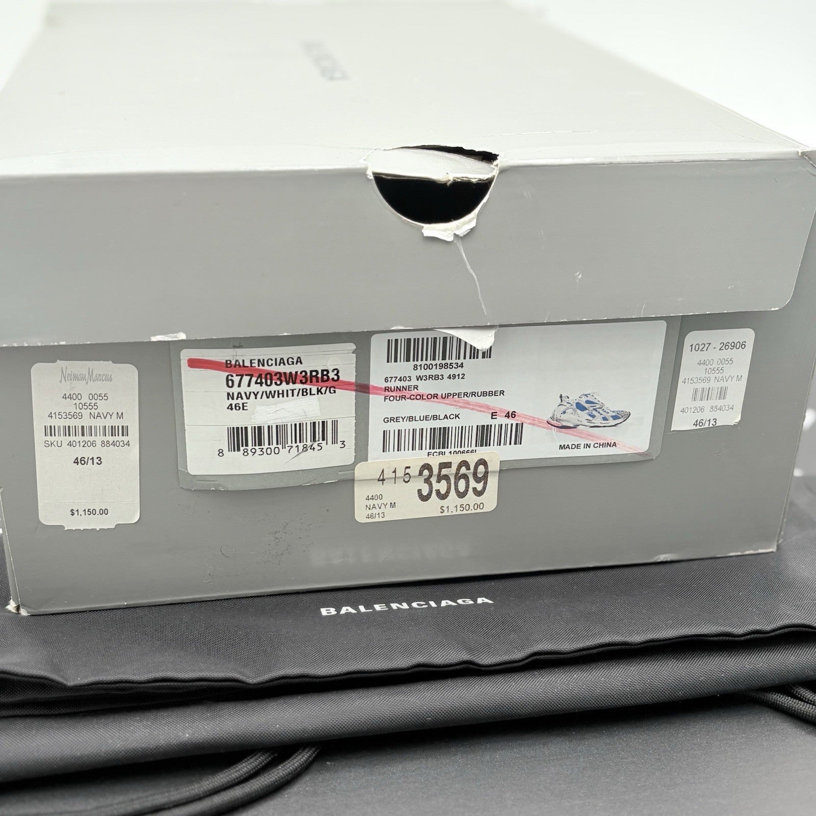 Size 46 (13 US) - Balenciaga Runner ' White Blue ' | CLEAN!