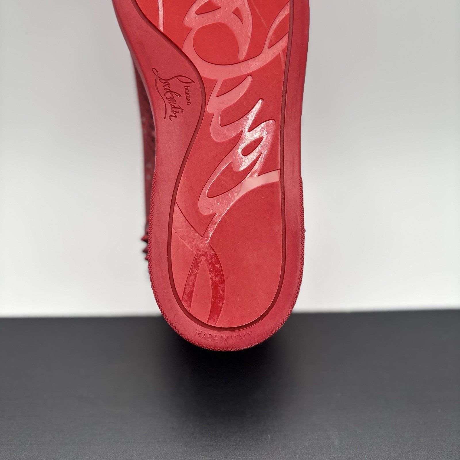 Size 43 (10 US) Christian Louboutin Low Spiked  ' Black Red ' | EXCELLENT!