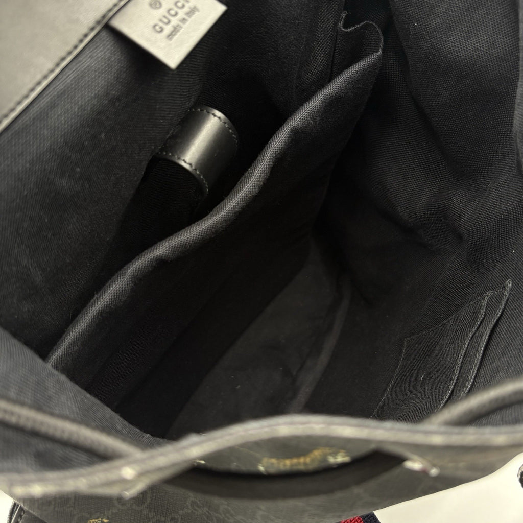 Gucci Bestiary GG Supreme Tigers Backpack ' Black Grey '