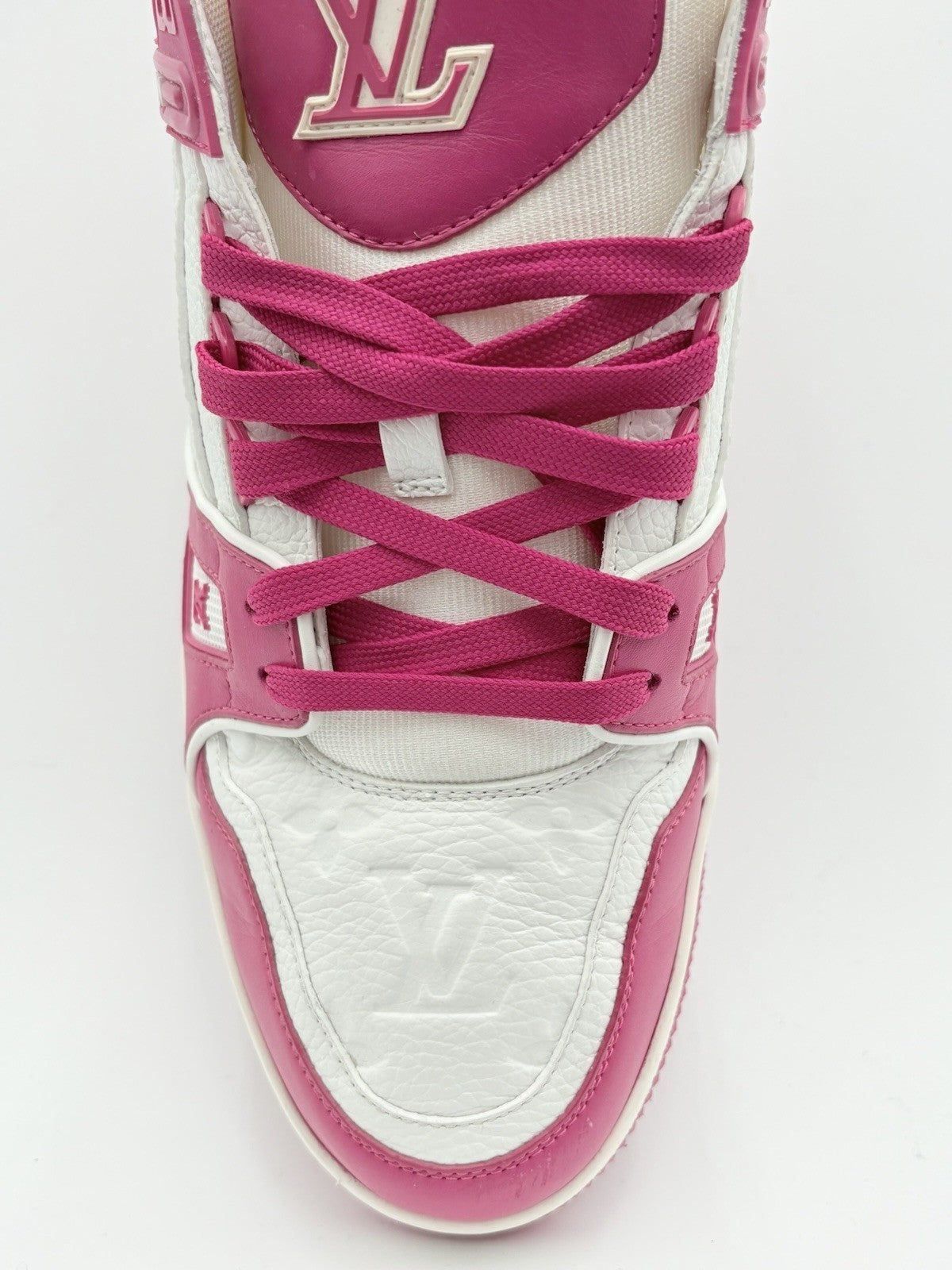 Size 10 LV (11-11.5 US) - Louis Vuitton Trainer ' White Pink ' | EXCELLENT COND!