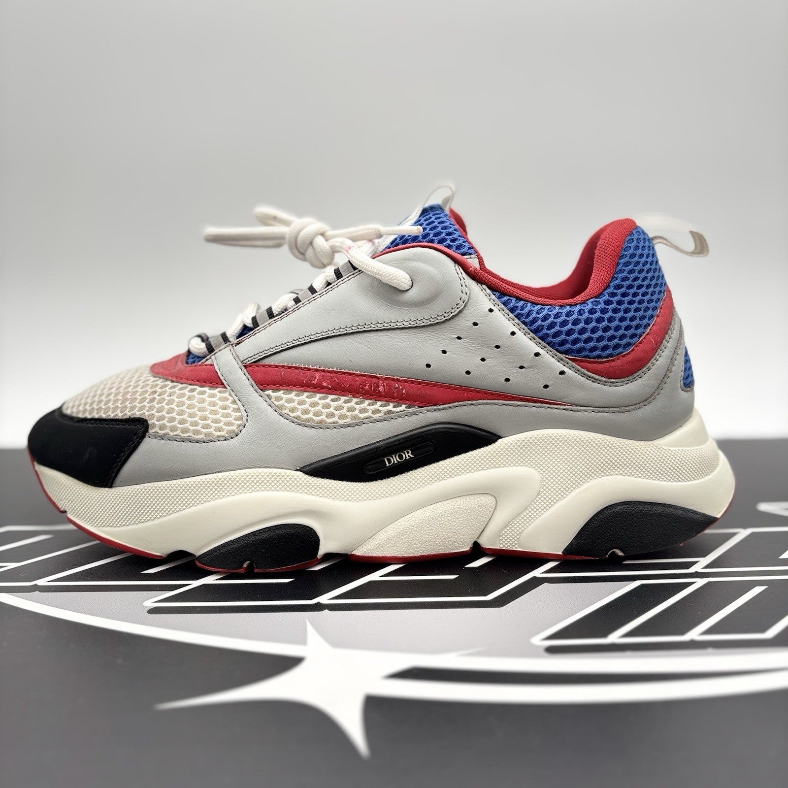 Size 44 (US 11) - Dior B22 Sneaker ‘ Gray, Red, Blue ‘ | GREAT CONDITION!