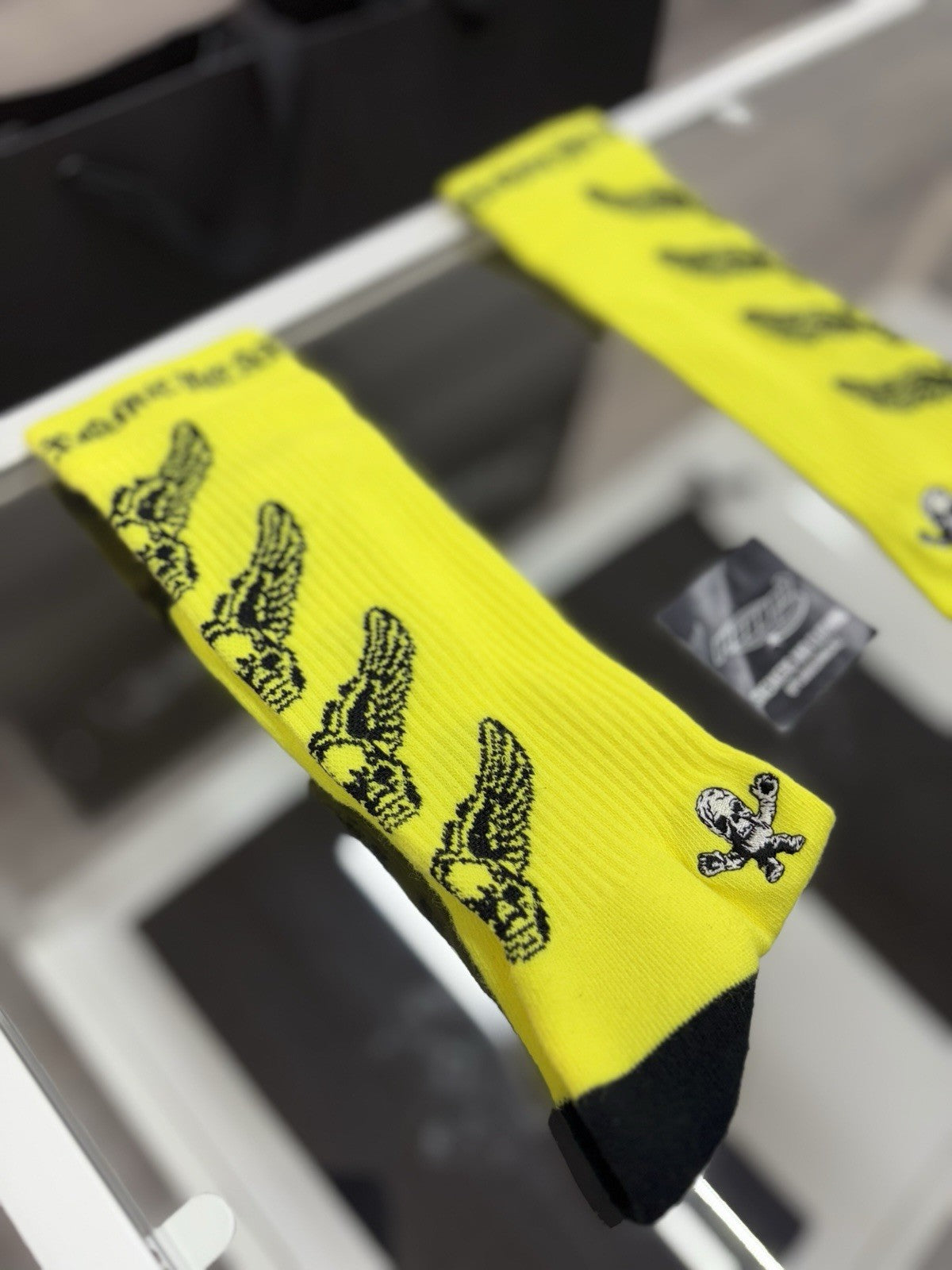 Size Large (9-13 US) - Chrome Hearts Foti Socks ' Neon Yellow ' | NEW!