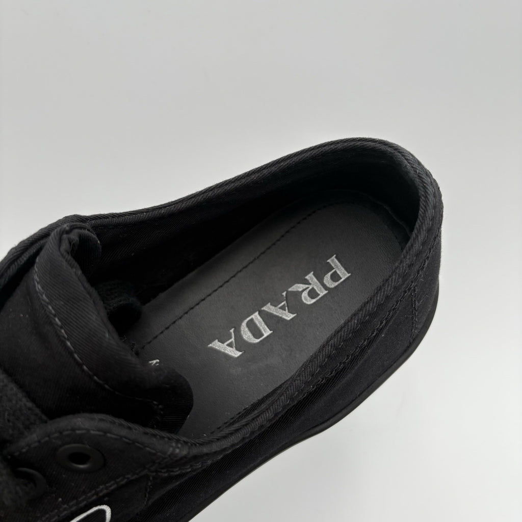 Size 9 UK (10 US) - Prada Gaberdine Wheel Low ' Black ' | GREAT CONDITION!