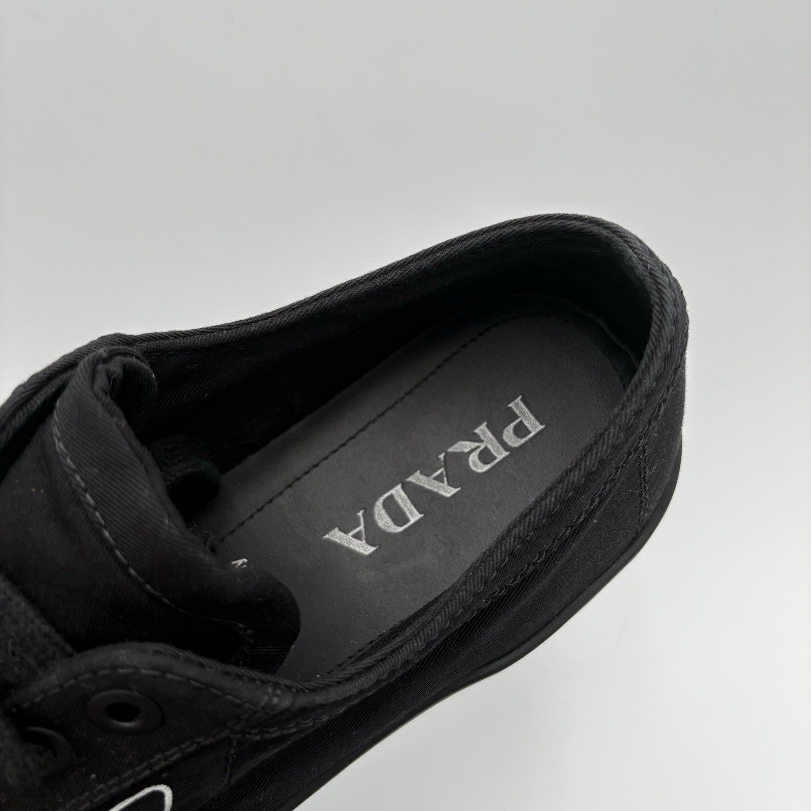 Size 9 UK (10 US) - Prada Gaberdine Wheel Low ' Black ' | GREAT CONDITION!