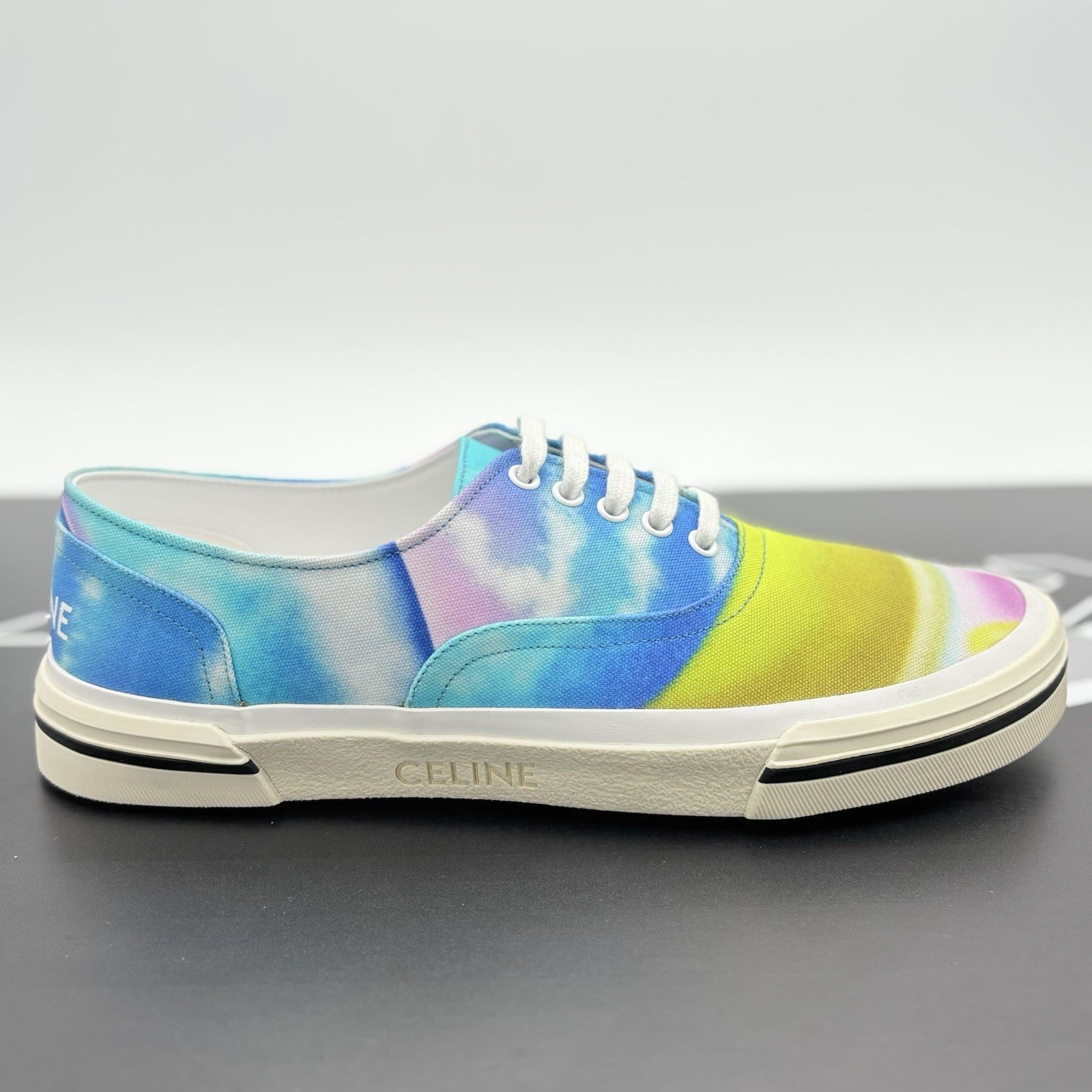 Size 45 (12 US) - Celine Canvas Print Low Sneaker ' Tie Dye ' | NEW!