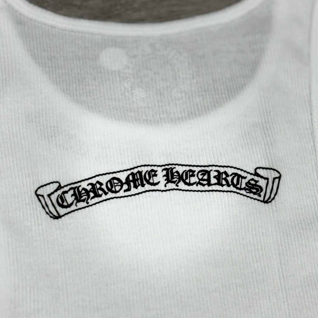 Size Medium - Chrome Hearts Scroll Logo Tank Top ' White Black ' | BRAND NEW!