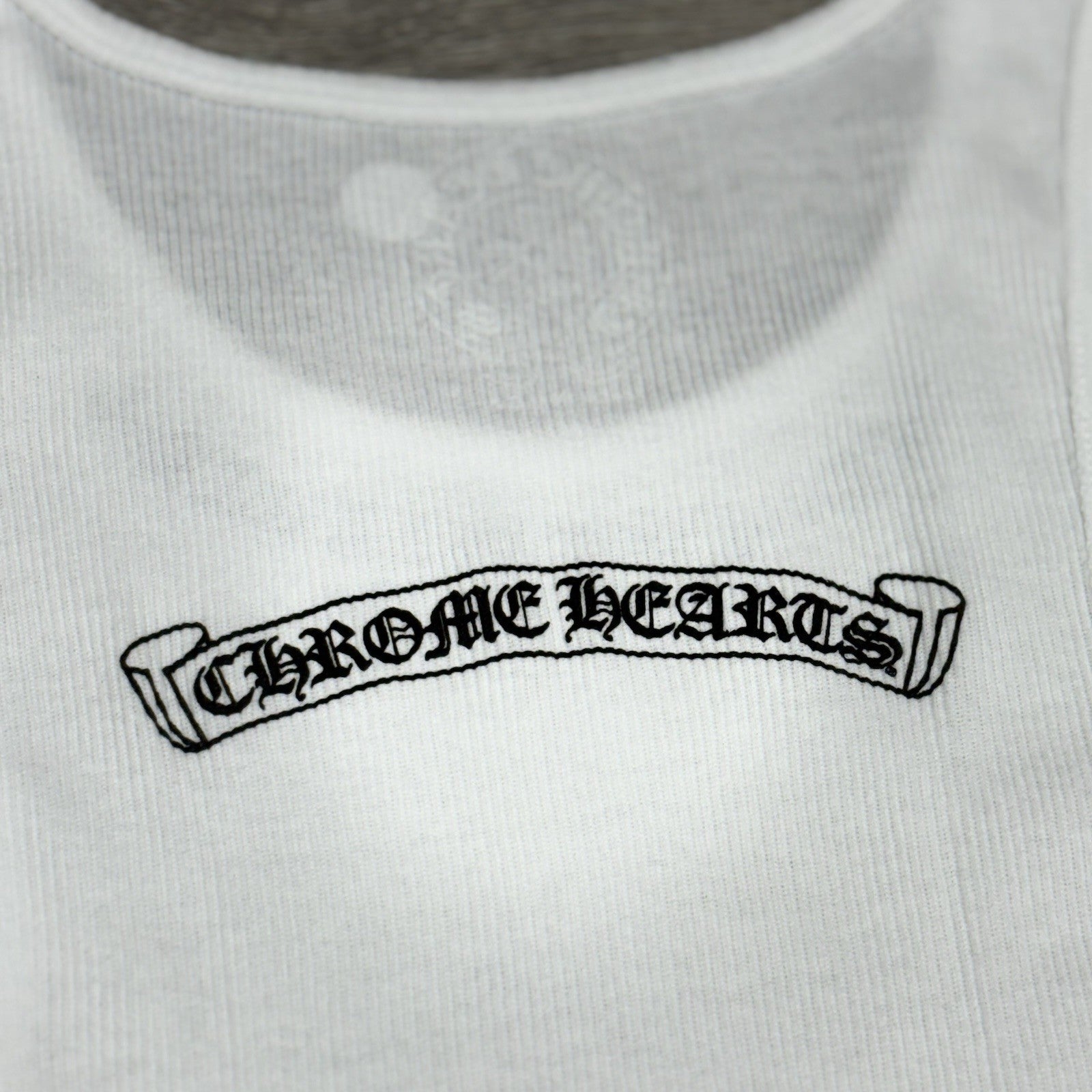 Size Medium - Chrome Hearts Scroll Logo Tank Top ' White Black ' | BRAND NEW!