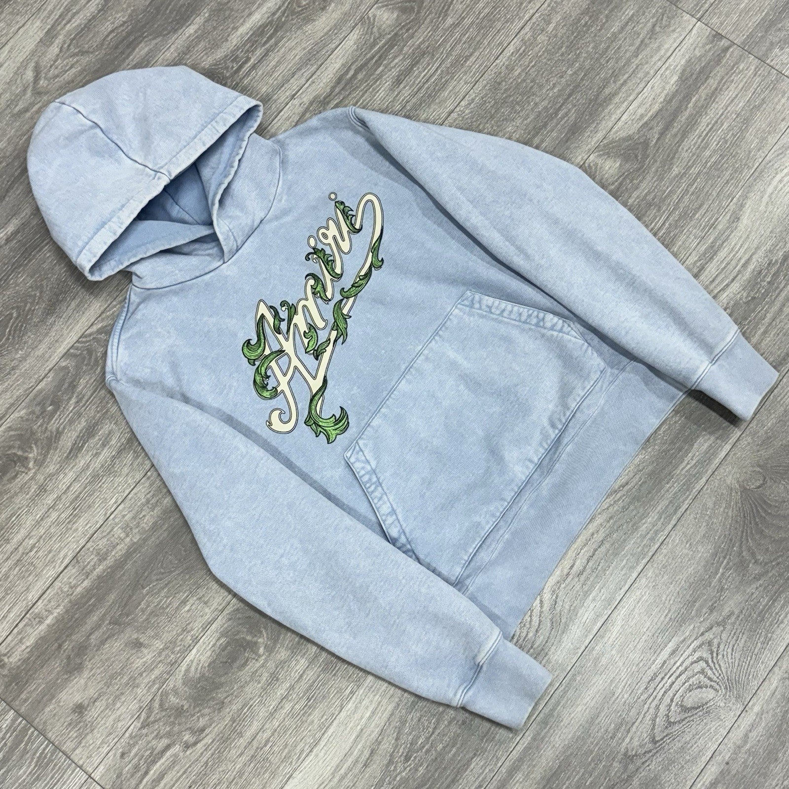 Size L - Amiri Filigree Embroidered Hoodie ' Blue ' | GREAT CONDITION!