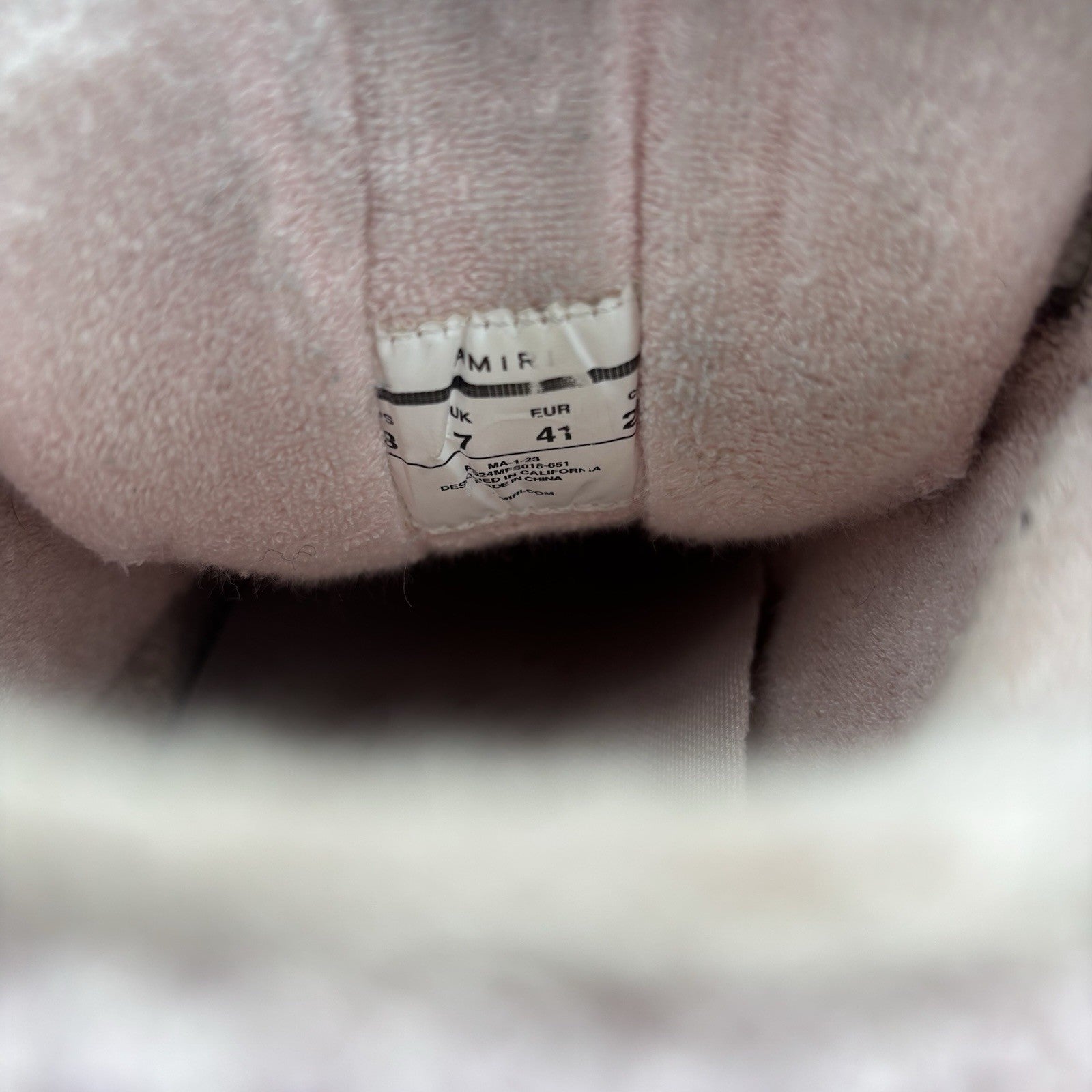 Size 41 (8 US) Amiri MA-1 ' White Pink ' | GOOD CONDITION!