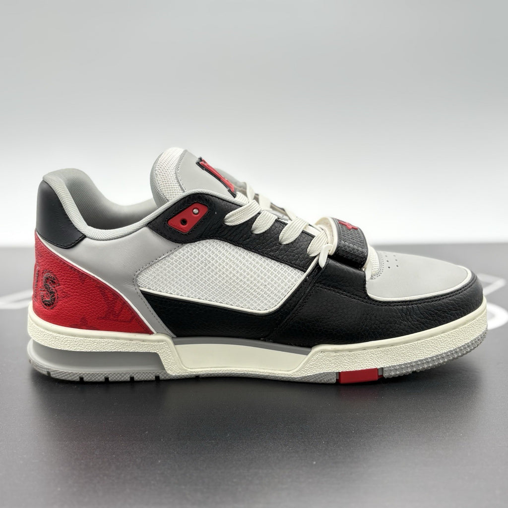 Size 9.5 LV (10.5-11 US) Louis Vuitton Trainer Strap ' Red Grey Black ' | CLEAN!