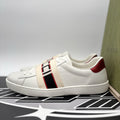 Size 8.5 G (9 US)- Gucci Ace Leather  With Strap ‘ White ’ | NEW!