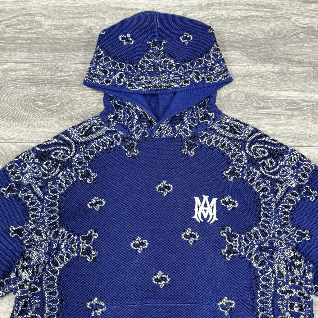 Size XL - Amiri Bandana Basketball Hoodie ' Blue Black ' | GREAT CONDITION!