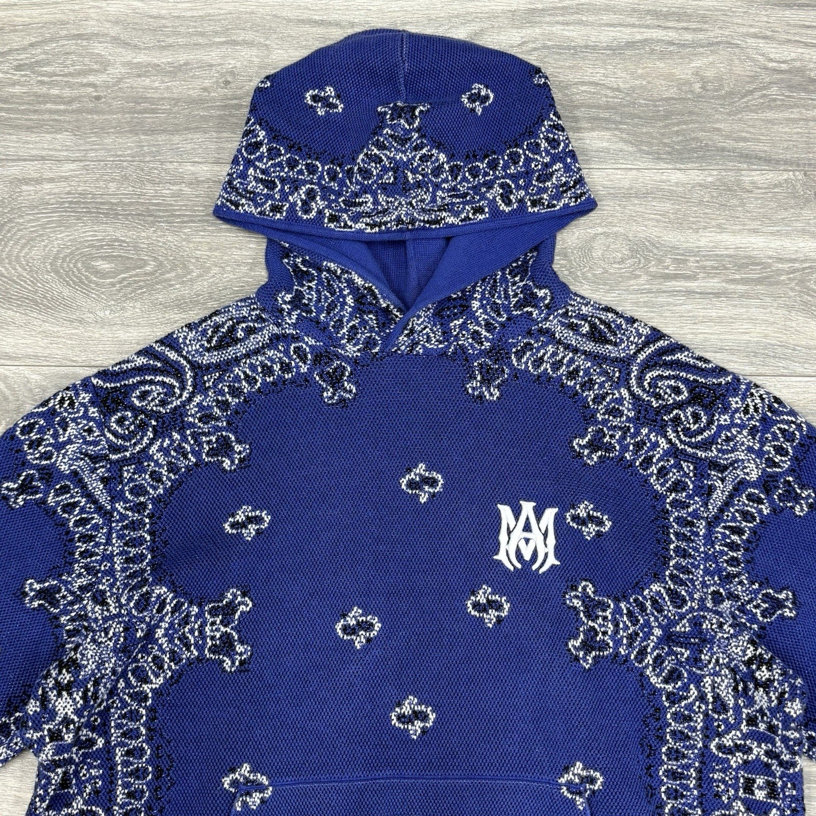 Size XL - Amiri Bandana Basketball Hoodie ' Blue Black ' | GREAT CONDITION!