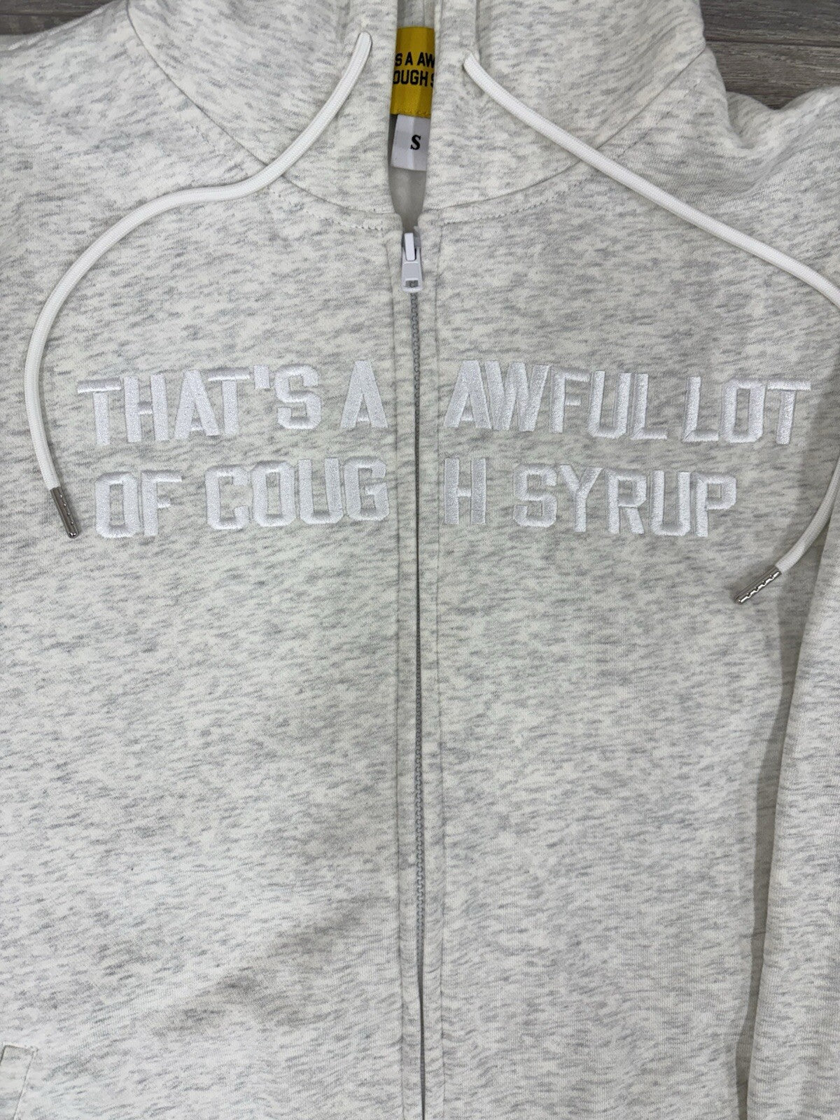 Size  XL -  Awful Lot Of Cough Syrup Zip Up ‘ Digital White ‘ | BRAND NEW!