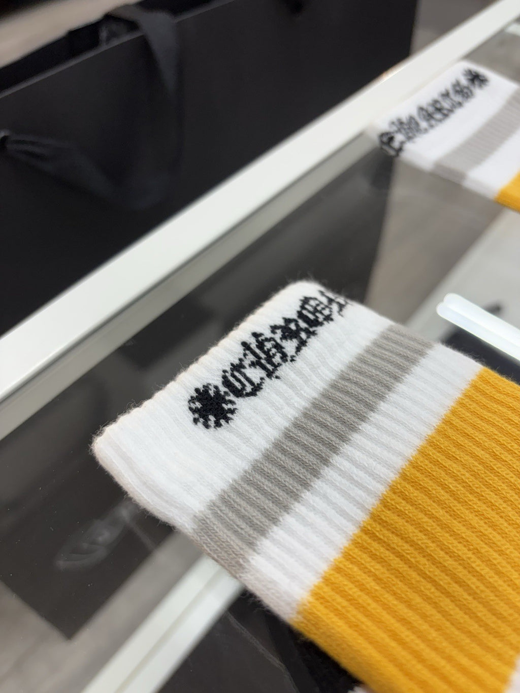Size Medium (6-9 US) - Chrome Hearts Miami Socks ' White ' | NEW!
