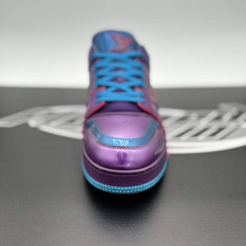 Size 11 LV (12-12.5 US) Louis Vuitton Trainer 'Purple Teal Metallic' GREAT COND!
