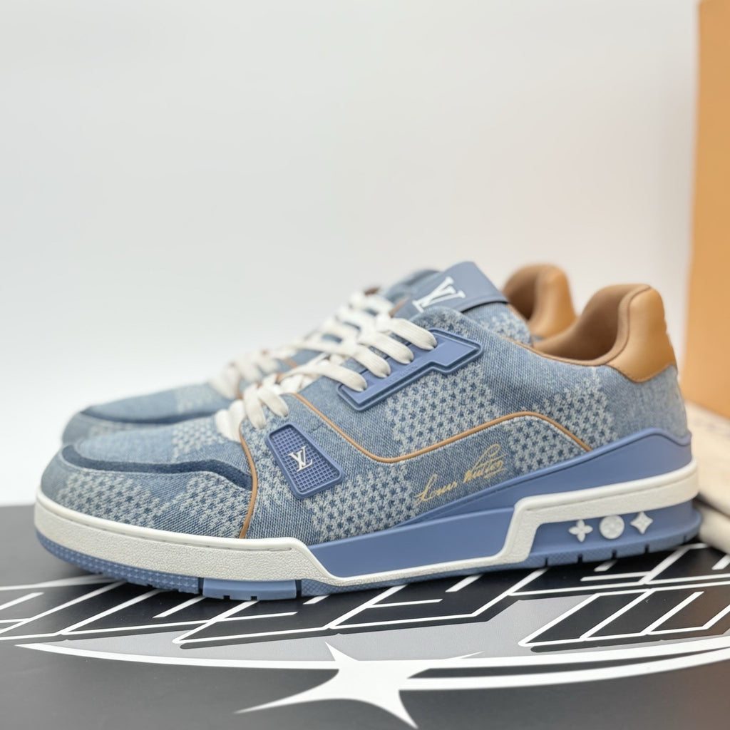 Size 11 LV (12-12.5 US) Louis Vuitton Denim Trainer ' Blue ' | SUPER CLEAN!