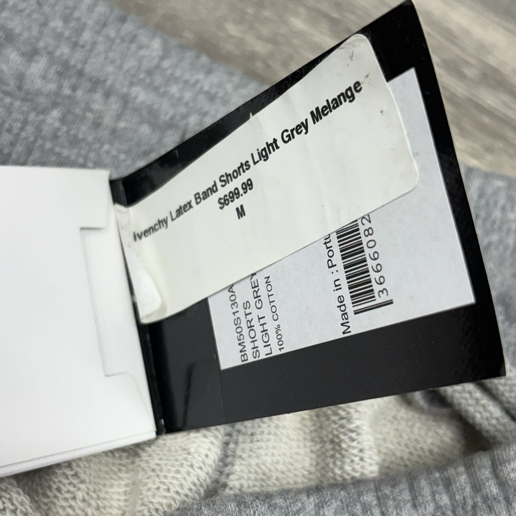 Size Medium - Givenchy Latex Band Shorts ' Light Grey Melange ' | NEW!