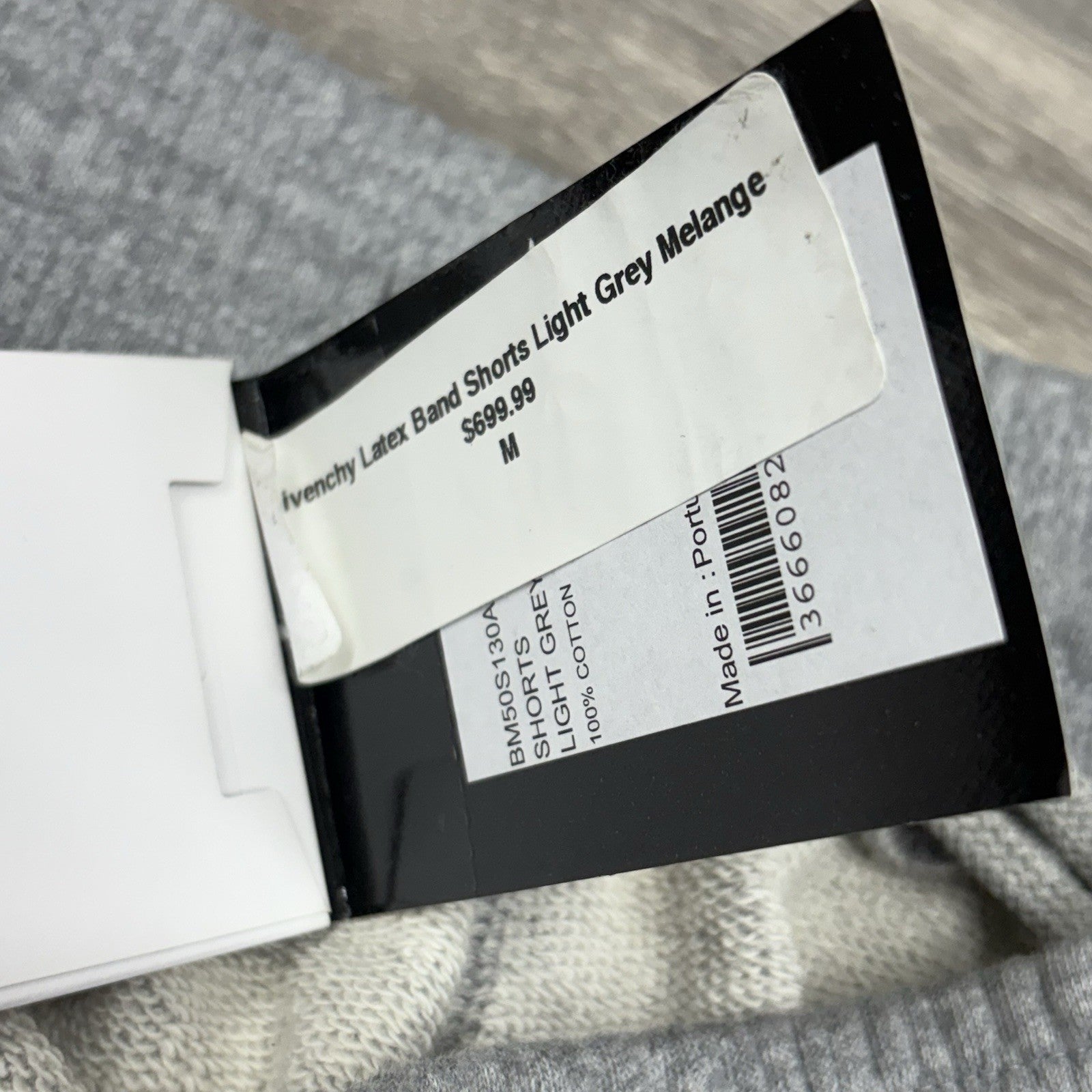 Size Medium - Givenchy Latex Band Shorts ' Light Grey Melange ' | NEW!