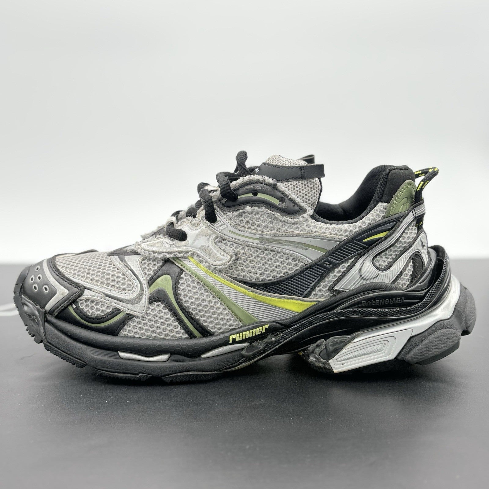 Size 46 (13 US) - Balenciaga Runner 2.0 ' Silver Neon Yellow ' | SUPER CLEAN!