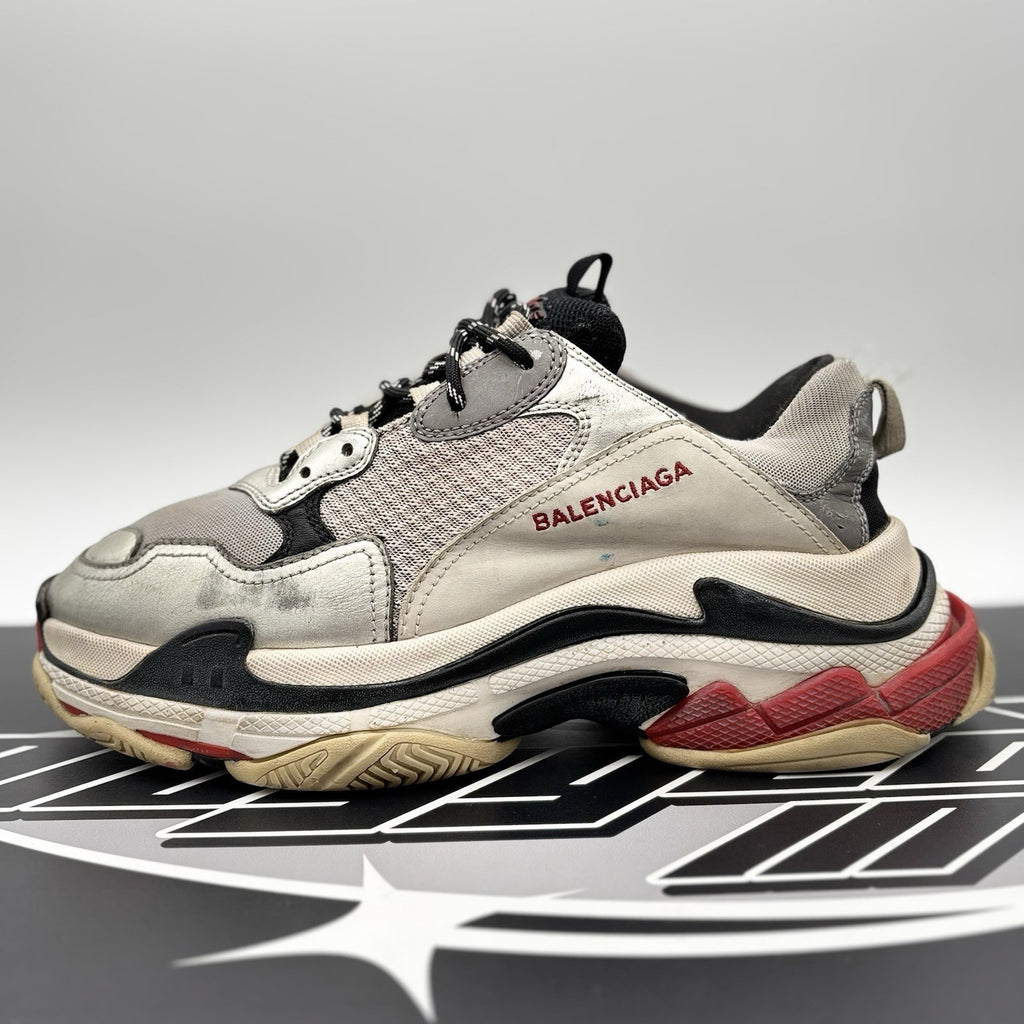 Size 43 (10 US) - Balenciaga Triple S ' Silver, Red, Black '