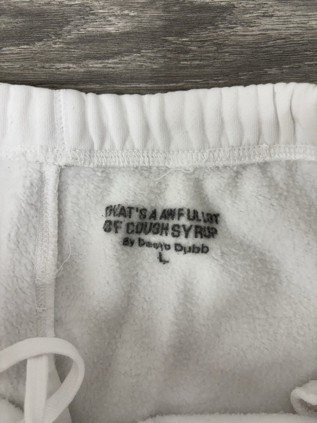 Size L - That's A Awful Lot Of Cough Syrup Sweatpants ‘ Valentines White‘ | NEW!