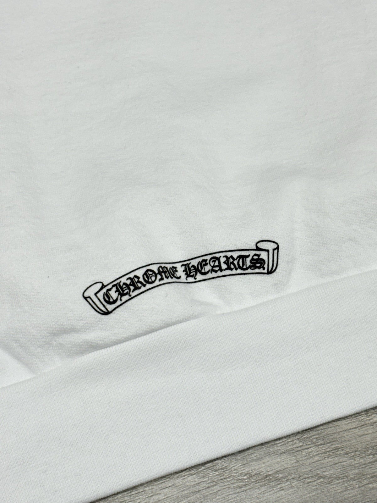 Size XL - Chrome Hearts Vertical Logo Fleece Hoodie ' White ' | NEW!