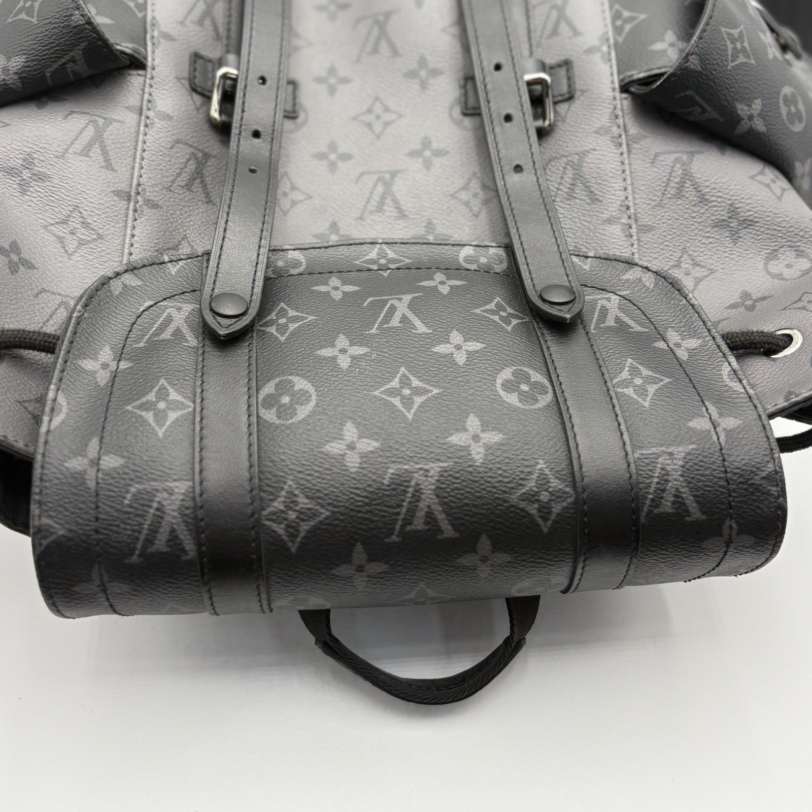 Louis Vuitton Cristopher MM Monogram Eclipse Backpack ' Black Grey '