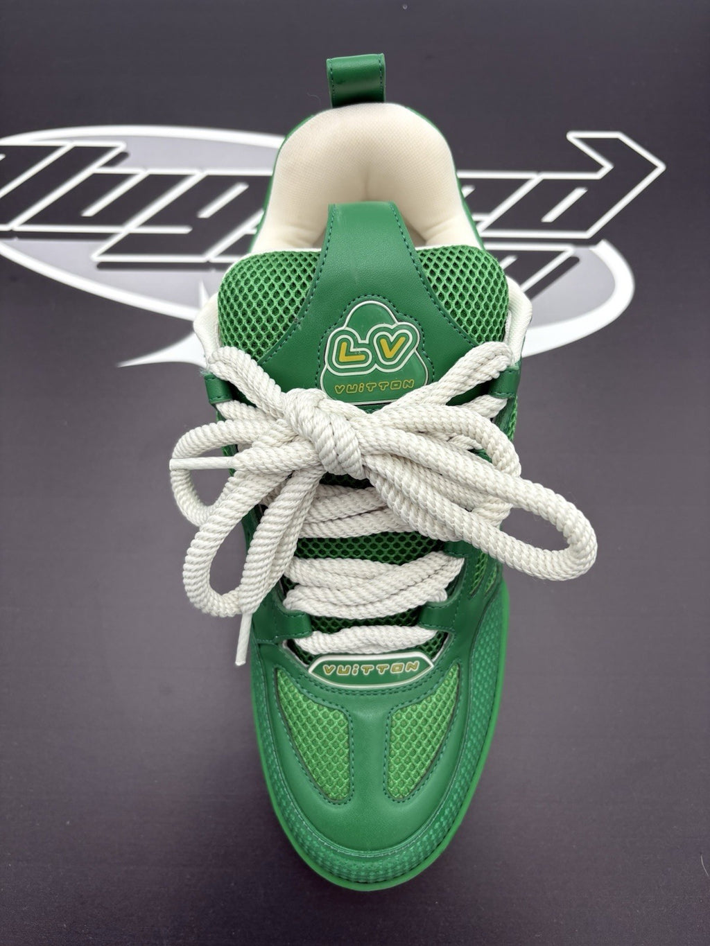 Size 8 LV (9-9.5 US) - Louis Vuitton Skate ' Green White ' | SUPER CLEAN!