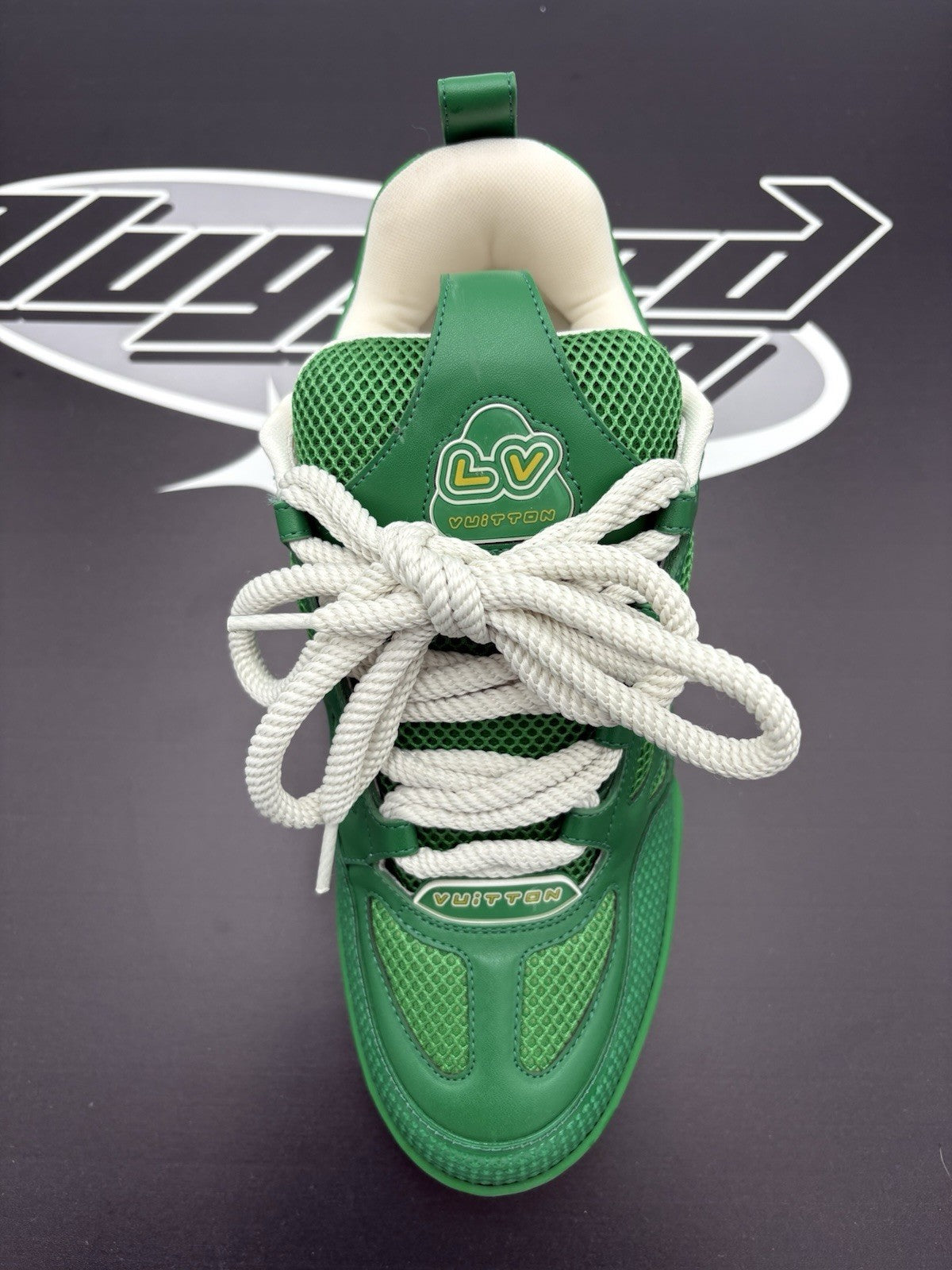 Size 8 LV (9-9.5 US) - Louis Vuitton Skate ' Green White ' | SUPER CLEAN!