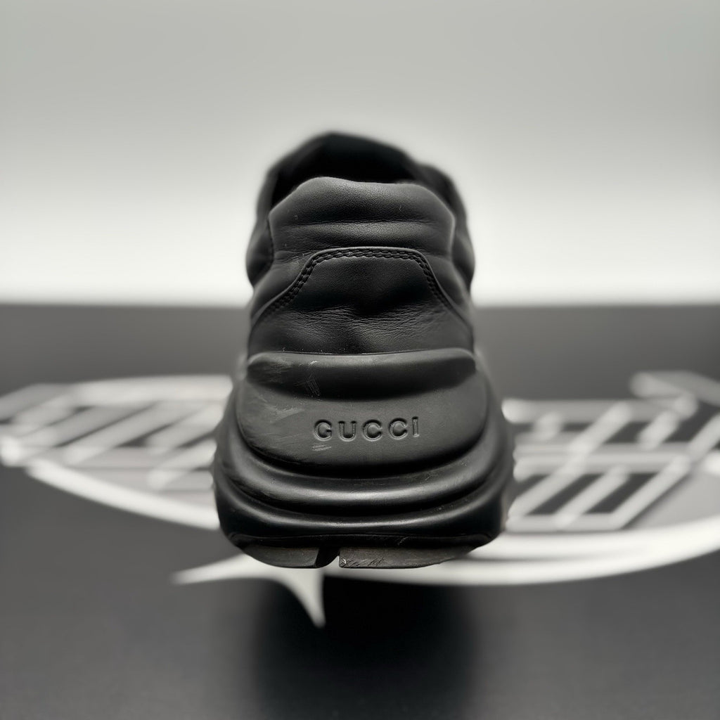 Size 9 G (9.5 US) - Gucci Rhyton Black Leather ' Interlocking G ' | GOOD COND!