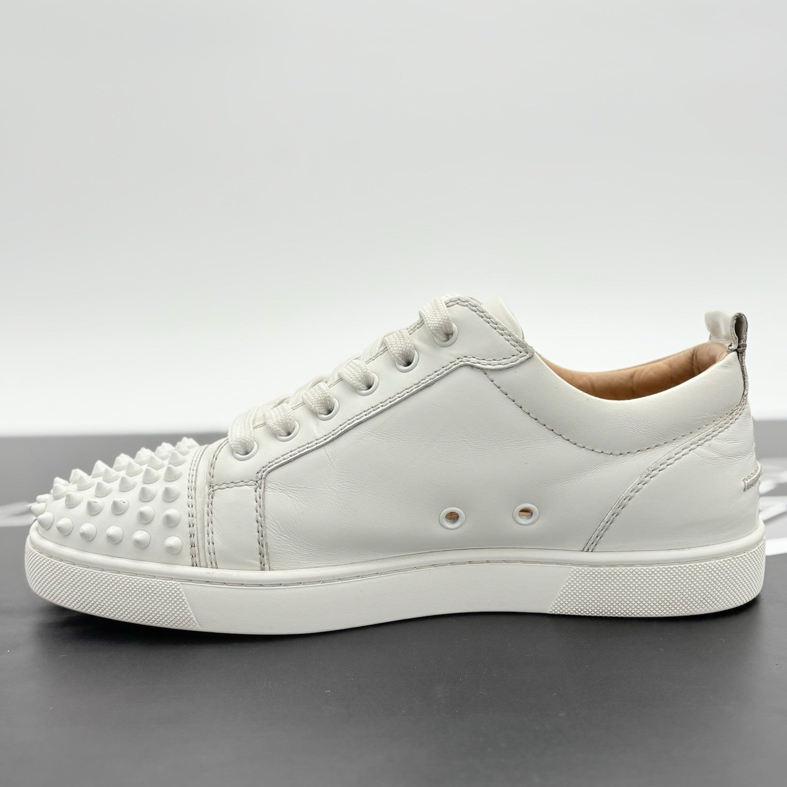 Size 42 (9 US) Christian Louboutin Leather Louis Spikes ' White ' | GREAT COND!