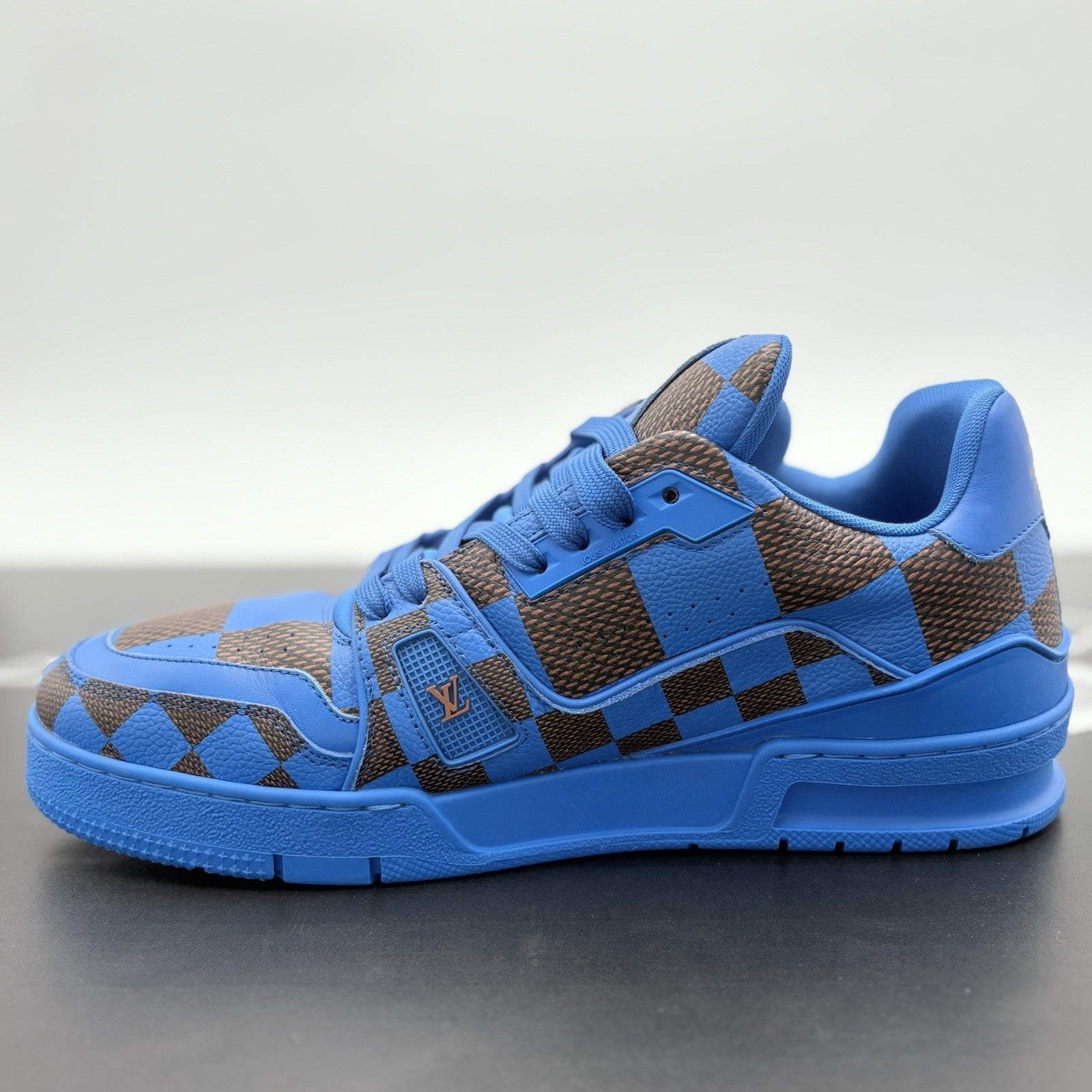 Size 7.5 LV (8.5-9 US) Louis Vuitton Trainer ' Blue Brown Checkered ' | GREAT!