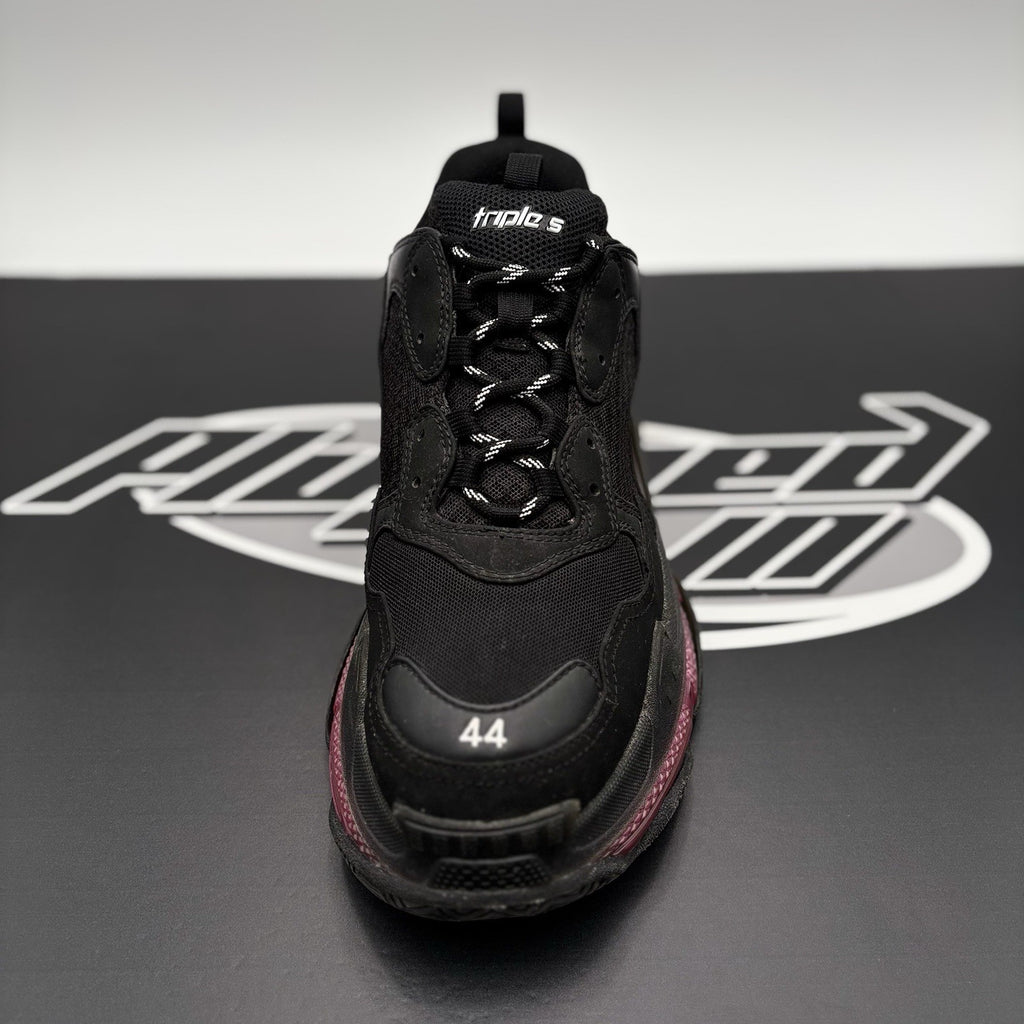 Size 44 - Balenciaga Triple S Clear Sole ' Black Neon Pink ' | GOOD CONDITION!