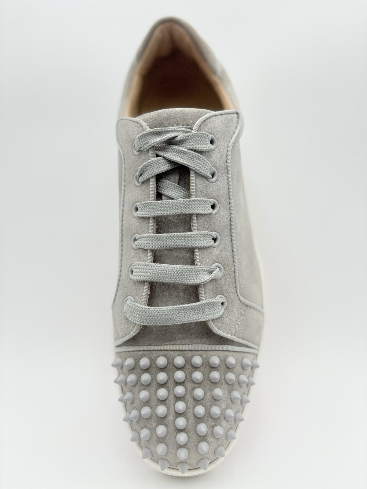 Size 45 (12 US) Christian Louboutin Suede Louis Spikes ' Grey ' | SUPER CLEAN!