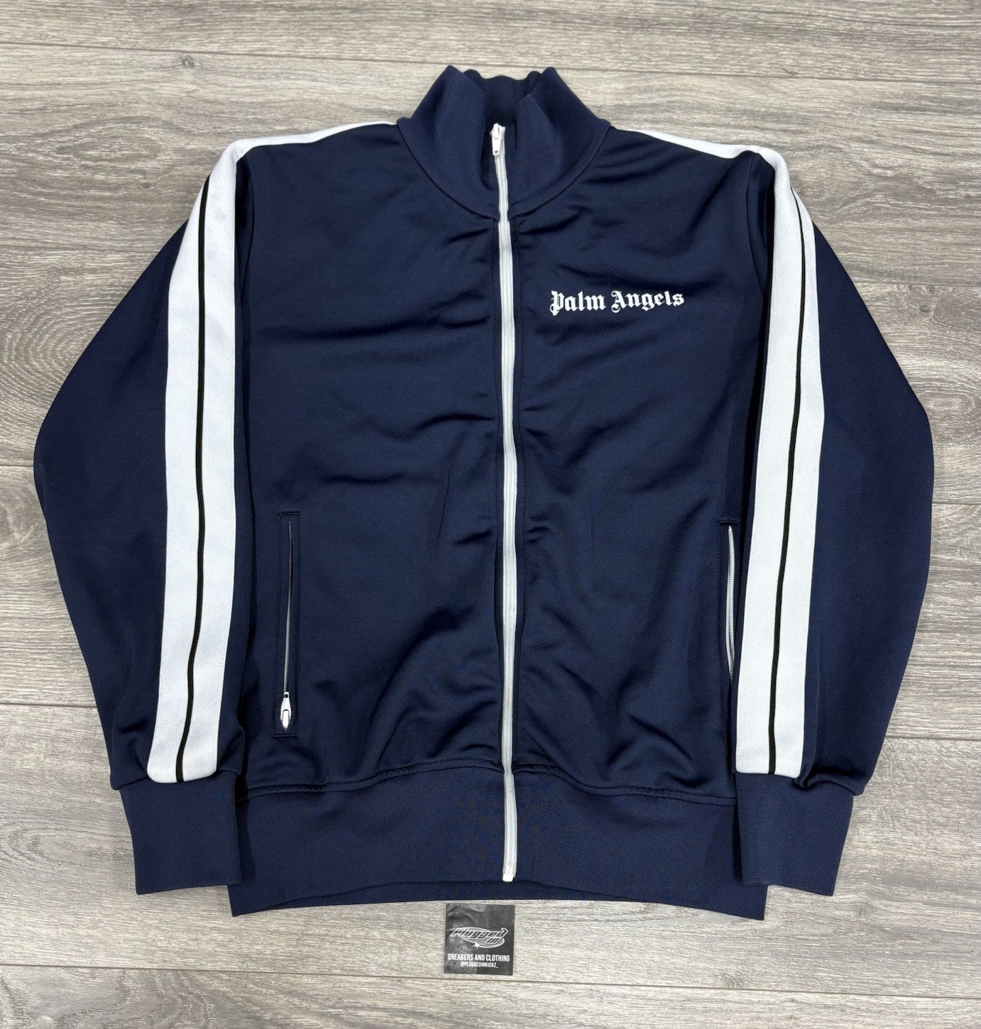 Size Large - Palm Angels Classic Track Jacket ' Navy Blue White ' | GREAT COND!