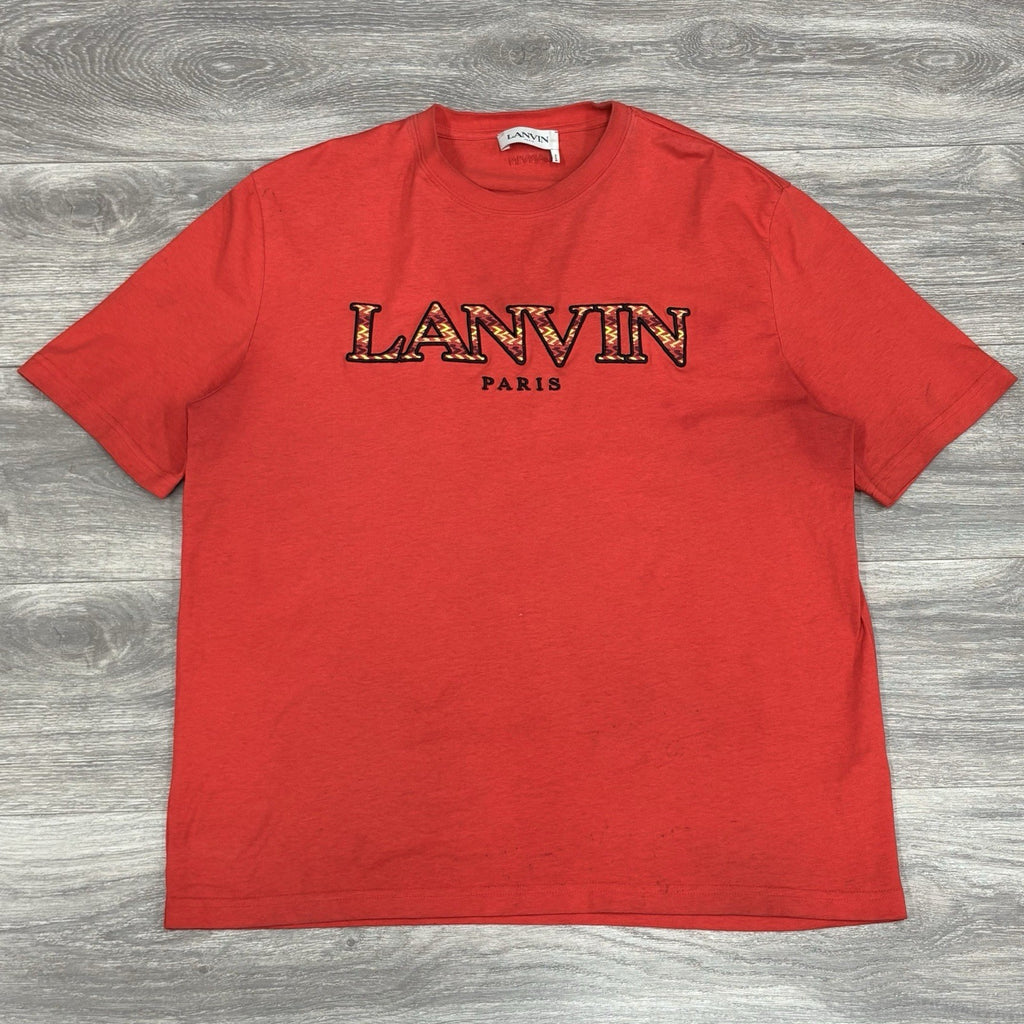 Size XL - Lanvin Embroidered Logo T-Shirt ' Red ' | GOOD CONDITION!