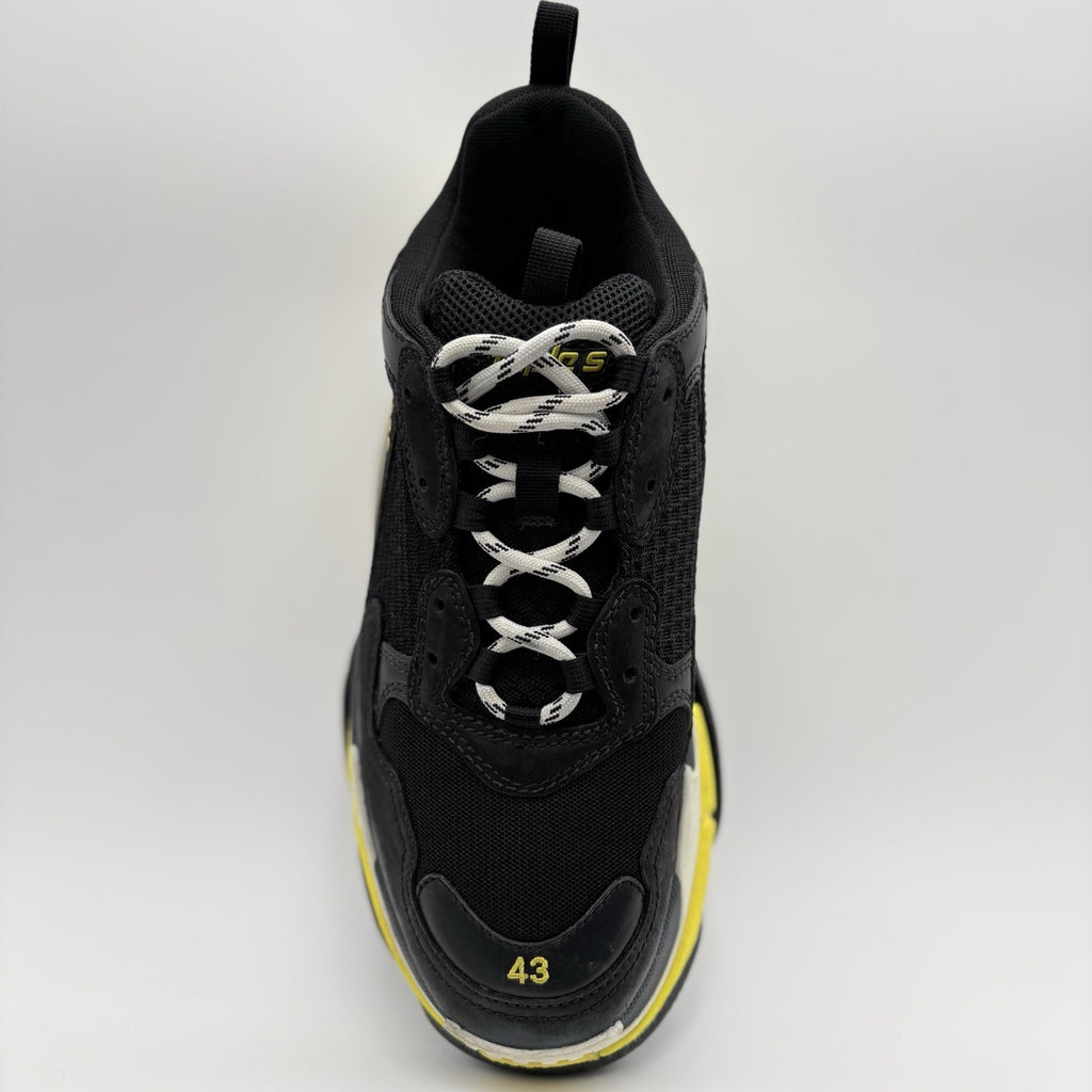 Size 43 (10 US) Balenciaga Triple S ' Black Yellow ' | SUPER CLEAN!