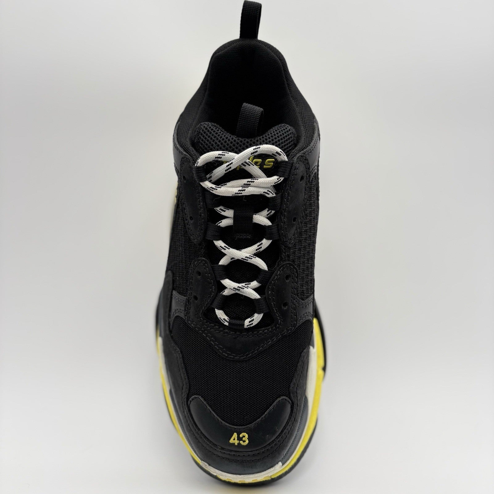 Size 43 (10 US) Balenciaga Triple S ' Black Yellow ' | SUPER CLEAN!