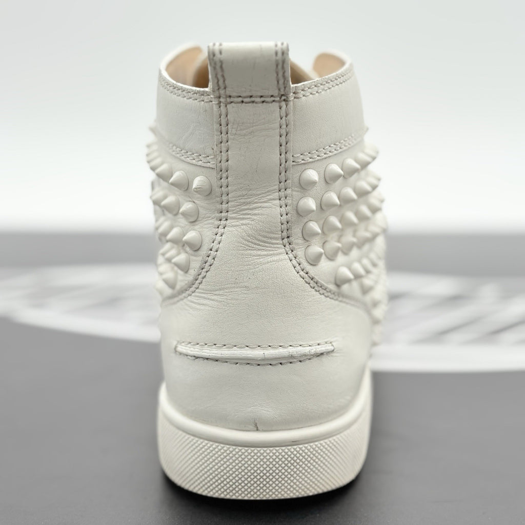 Size 41 (8 US) - Christian Louboutin Flat Spikes ' White ' | GOOD CONDITION!