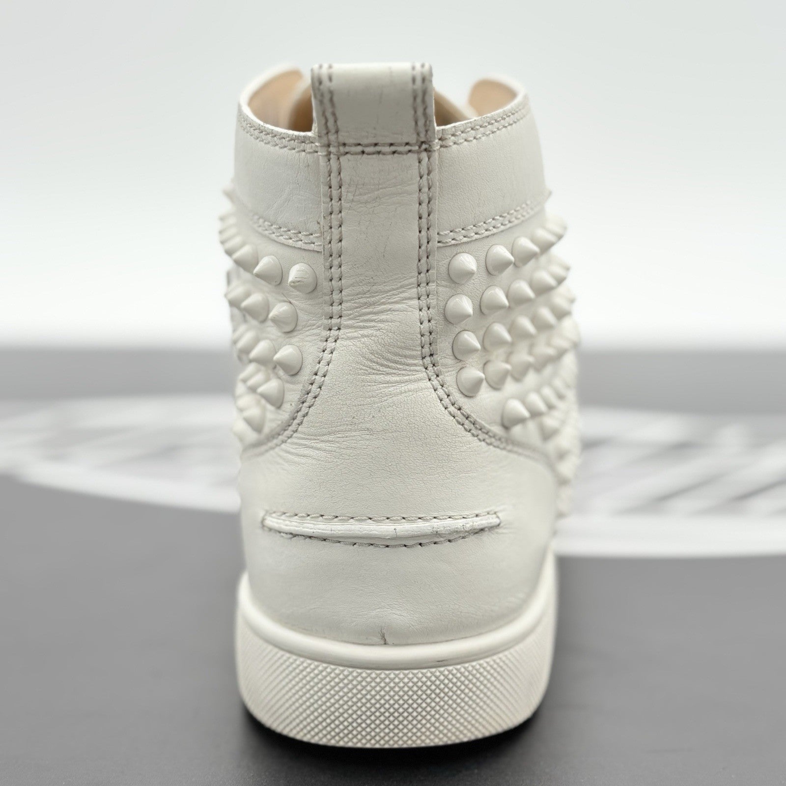 Size 41 (8 US) - Christian Louboutin Flat Spikes ' White ' | GOOD CONDITION!