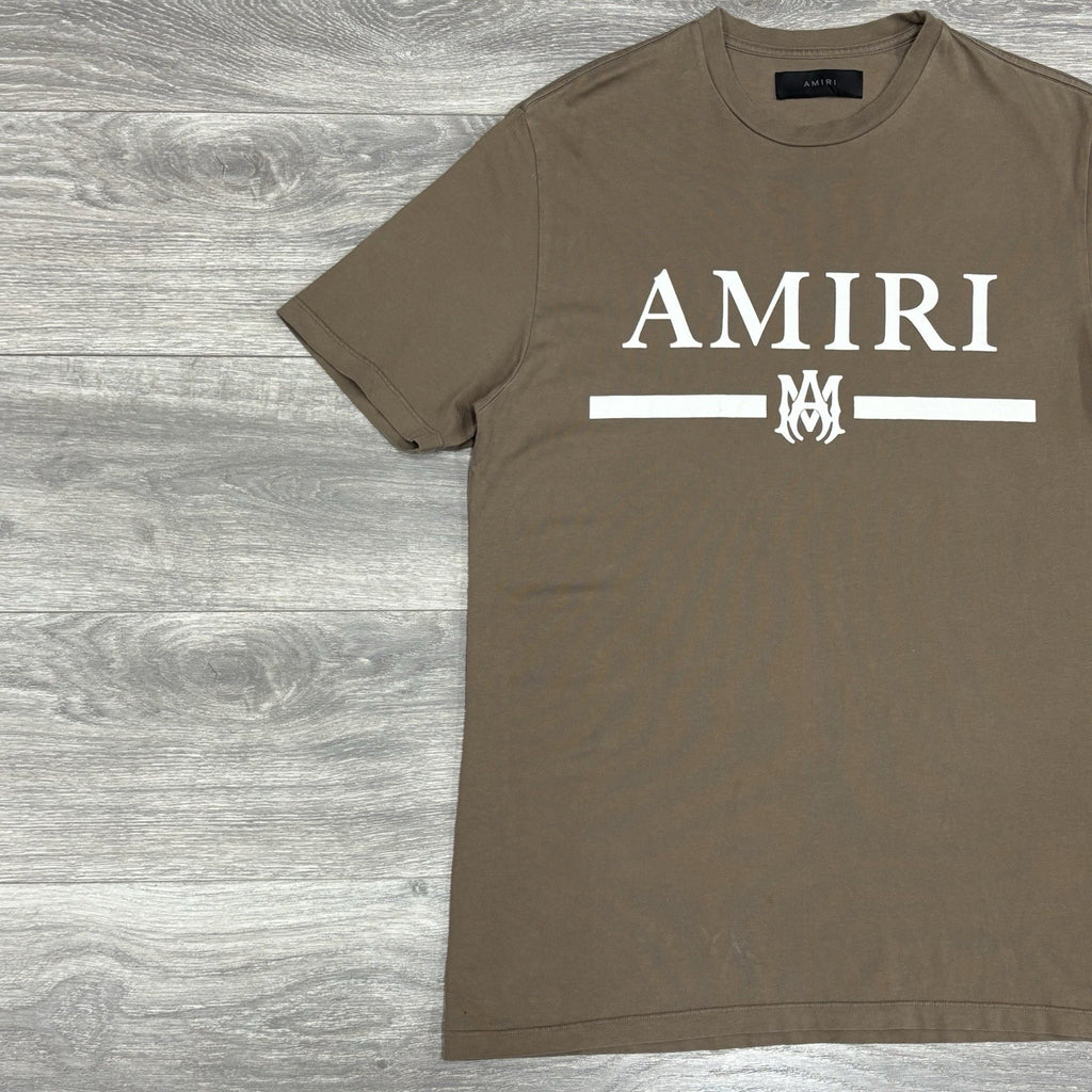 Size Small - Amiri Bar Logo T-Shirt ' Brown White ' | SUPER CLEAN!