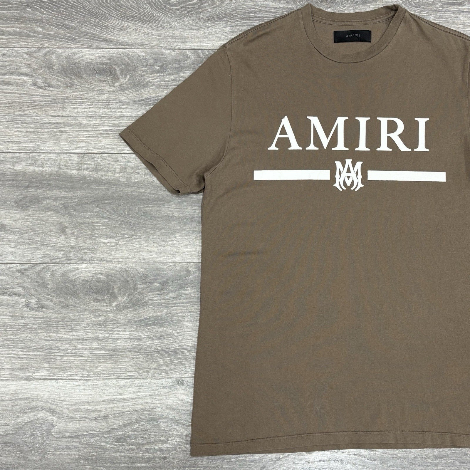 Size Small - Amiri Bar Logo T-Shirt ' Brown White ' | SUPER CLEAN!
