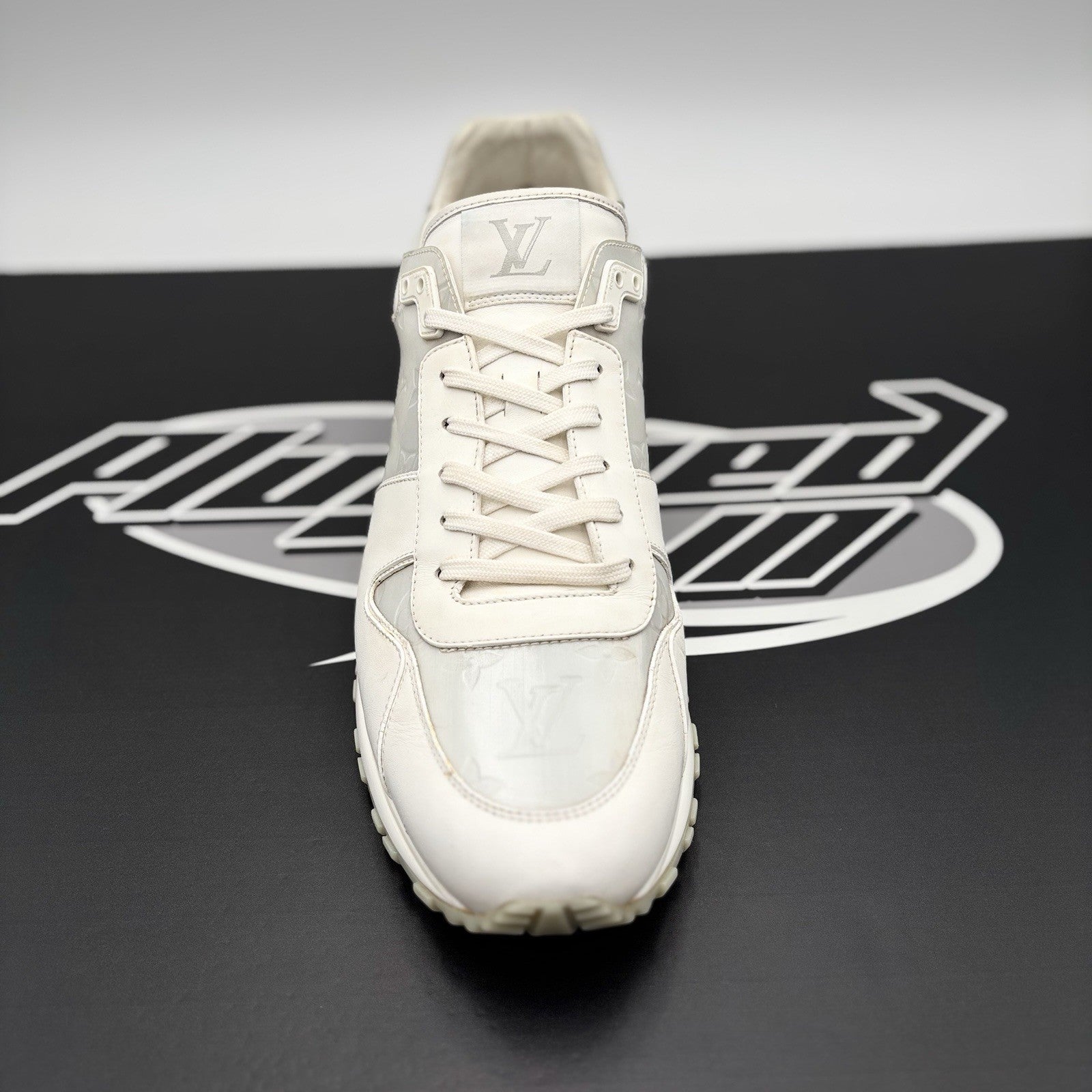 Size 12 LV (13-13.5 US) Louis Vuitton Run Away Sneaker ' White ' | GOOD!
